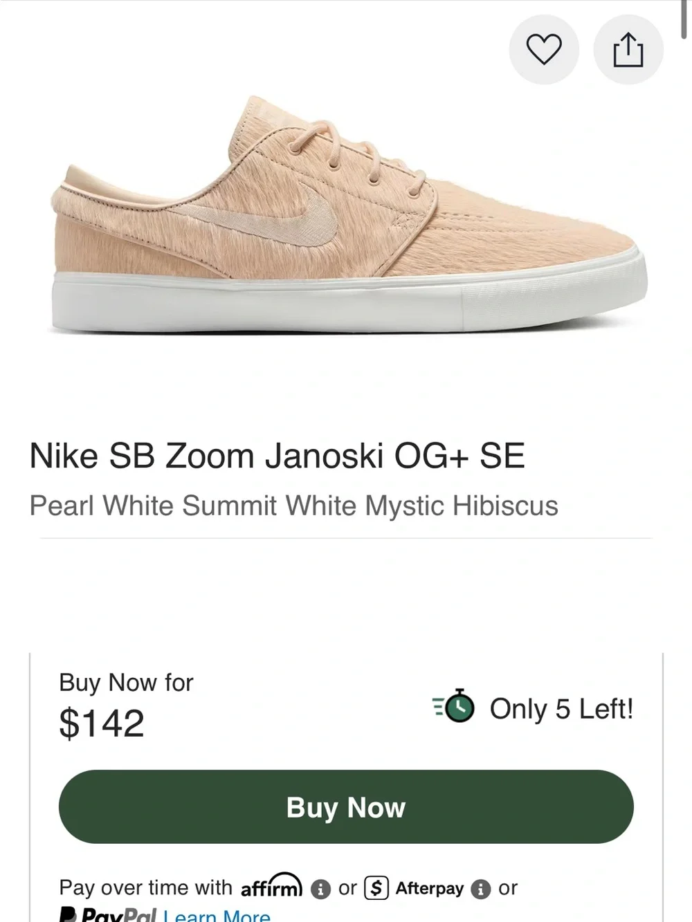 Nike SB Zoom Janoski OG+ SE Pearl White Summit White Mystic Hibiscus